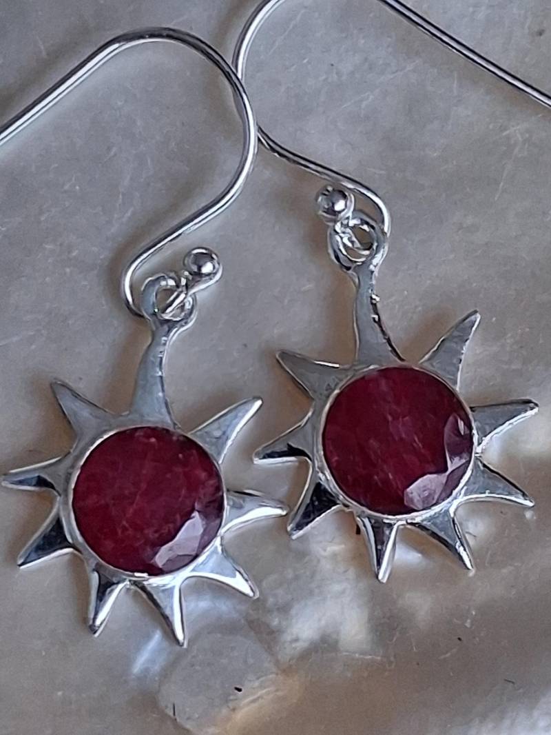 Ohrring Hängeohrringe 925 Er Sterling Silber Roter Aventurin von Schabanag