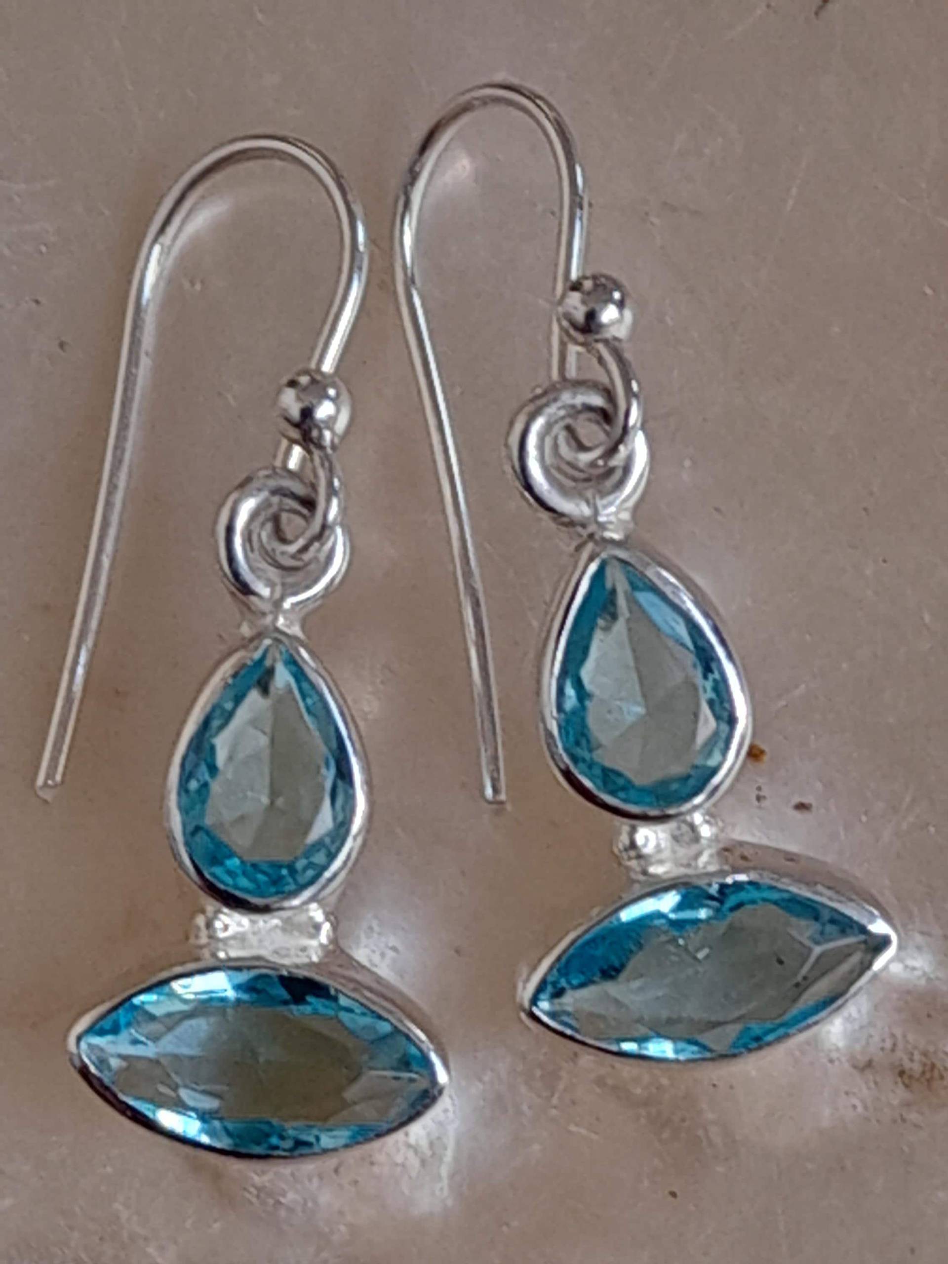 Ohrringe 925 Er Sterling Silber Aquamarine von Schabanag
