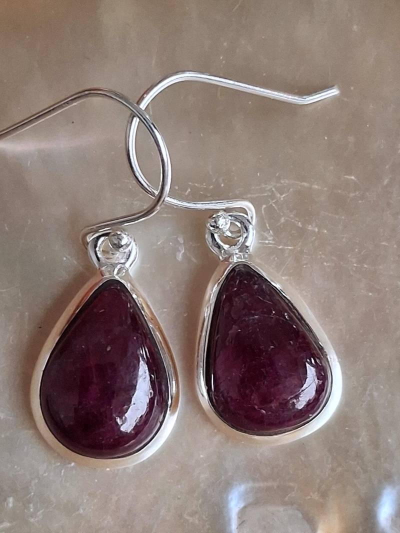 Ohrringe - Ohrhänger 925 Er Sterling Silber Mit Rubin von Schabanag