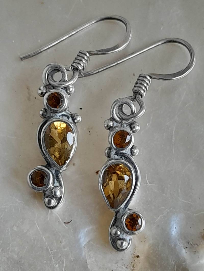 Ohrringe Ohrhänger Silber Citrin von Schabanag
