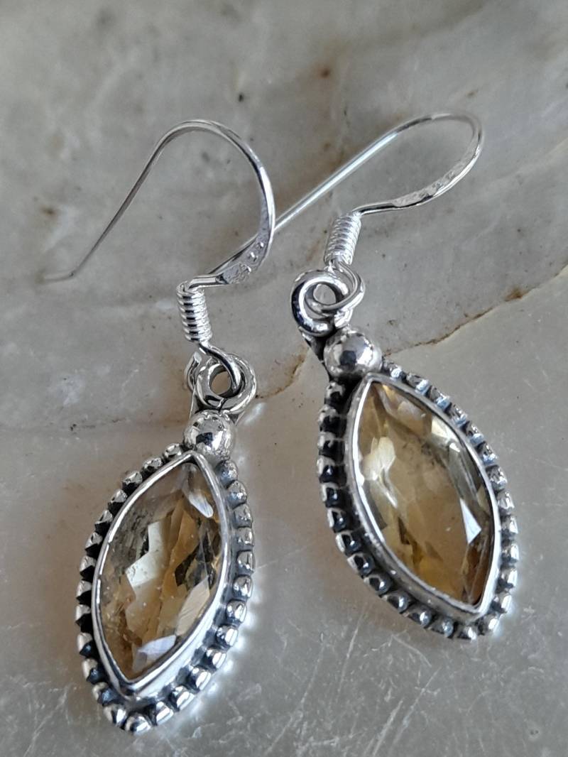 Ohrringe Ohrhänger Silber Mit Citrin von Schabanag