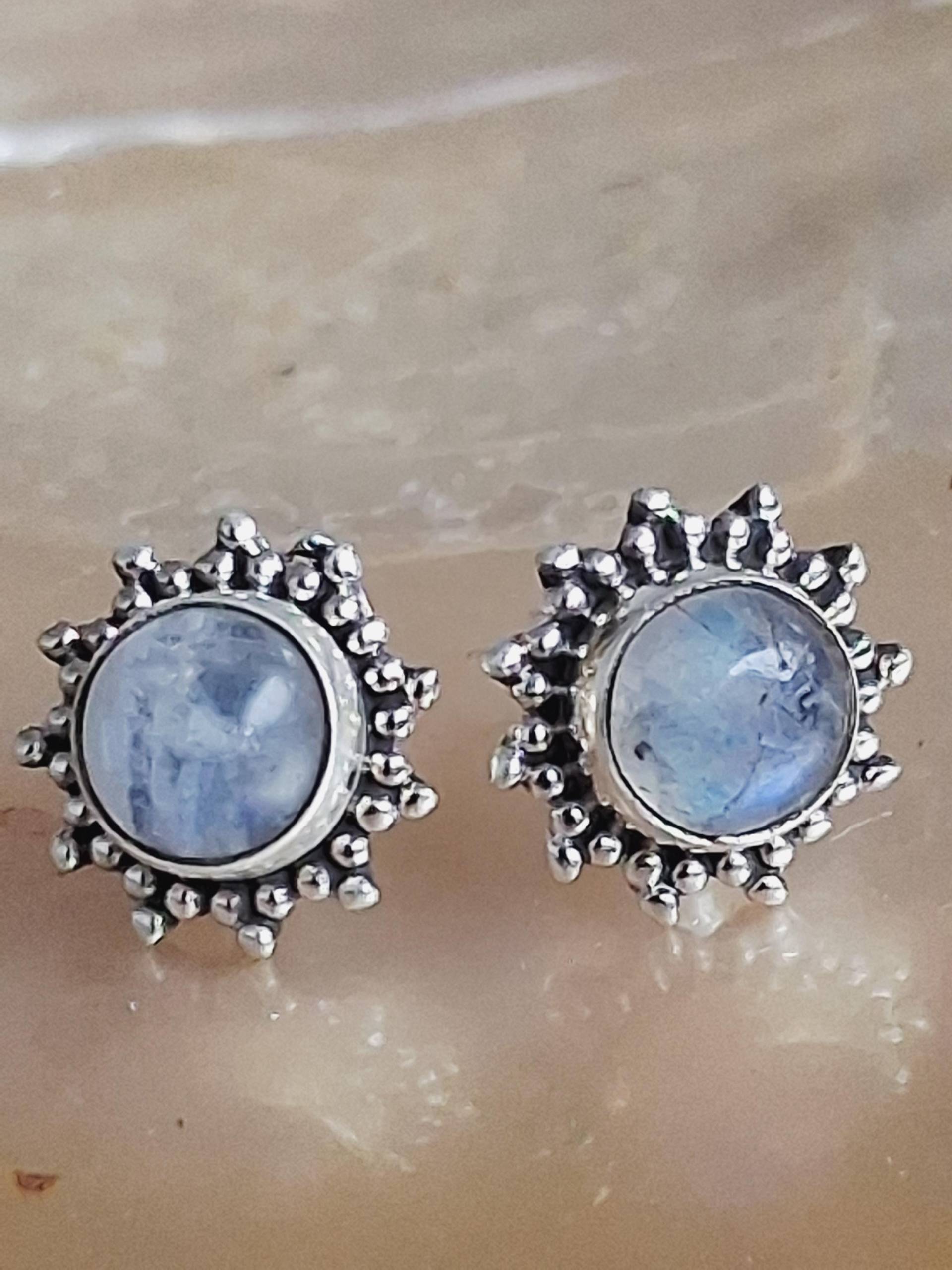 Ohrstecker 925 Er Sterling Silber Mit Mondstein von Schabanag