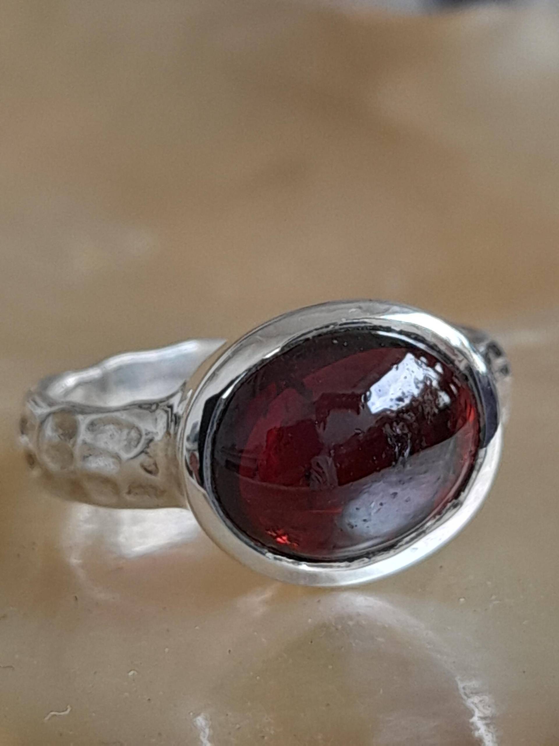 Ring 925 Er Sterling Silber Granat Gr. 59 von Schabanag