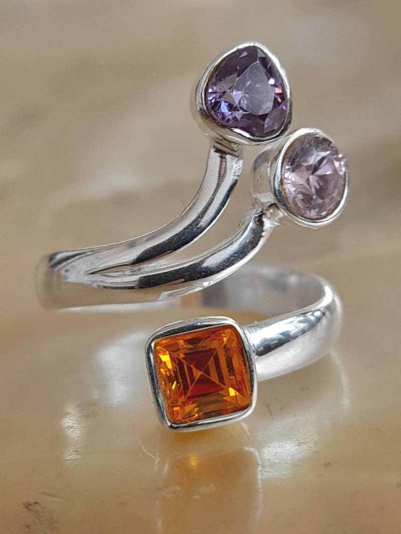 Ring 925 Er Sterling Silber Größe 55 Offen Mit Bunten Steinen Ring 925 Er Sterling Silber Größe 55 Offen Mit Bunten Steinen von Schabanag