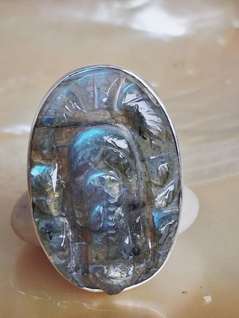 Ring 925 Er Sterling Silber Mit Labradorit Größe 60 von Schabanag