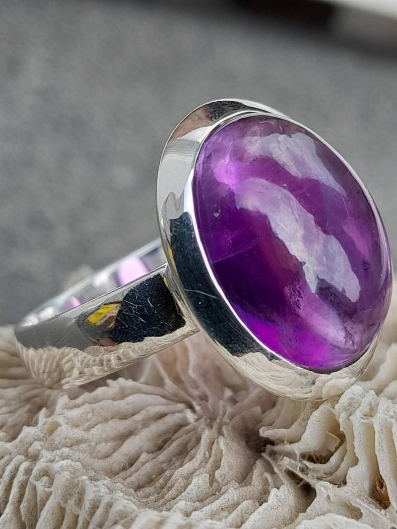 Ring Silber Amethyst Größe 58 von Schabanag