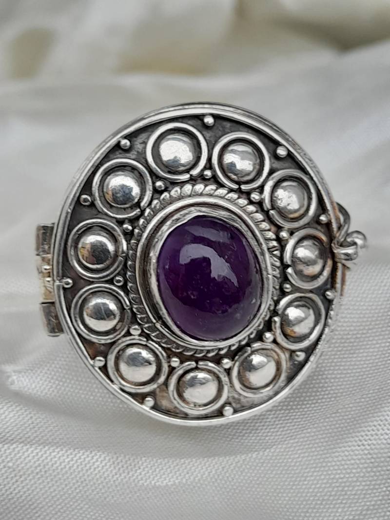 Ring Silber Amethyst Größe 55 - Giftring Im Antike Look von Schabanag