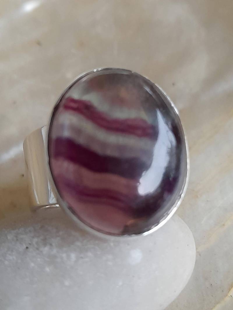 Ring Silber Fluorit Größe 52 von Schabanag