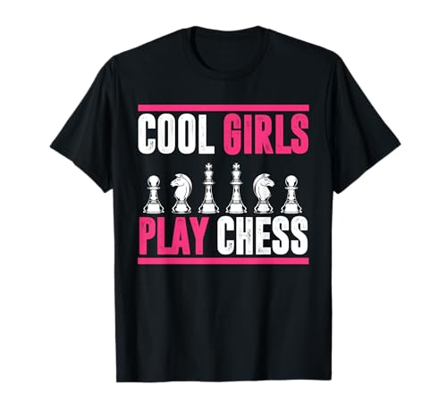 Schachspieler Mädchen Schachfigur Brettspiel Lustiges Schach T-Shirt von Schach Geschenke