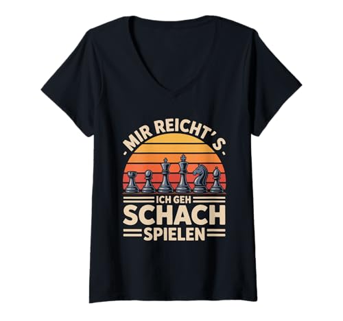 Damen Mir Reicht's Ich GEH Schach Spielen T-Shirt mit V-Ausschnitt Damen Mir Reicht's Ich GEH Schach Spielen T-Shirt mit V-Ausschnitt von Schach Strategie Spieler Lustig Geschenk