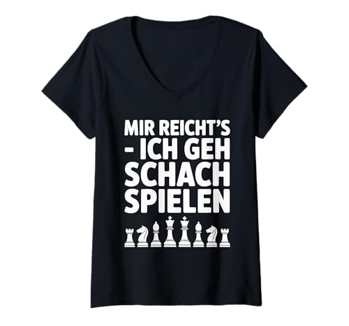 Damen Mir Reicht's Ich GEH Schach Spielen T-Shirt mit V-Ausschnitt Damen Mir Reicht's Ich GEH Schach Spielen T-Shirt mit V-Ausschnitt von Schach Strategie Spieler Lustig Geschenk