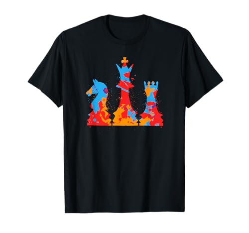 Schachfiguren Bunt Brettspiel Frauen Kinder Schach T-Shirt von Schachspieler Schach Spieler Schachfiguren