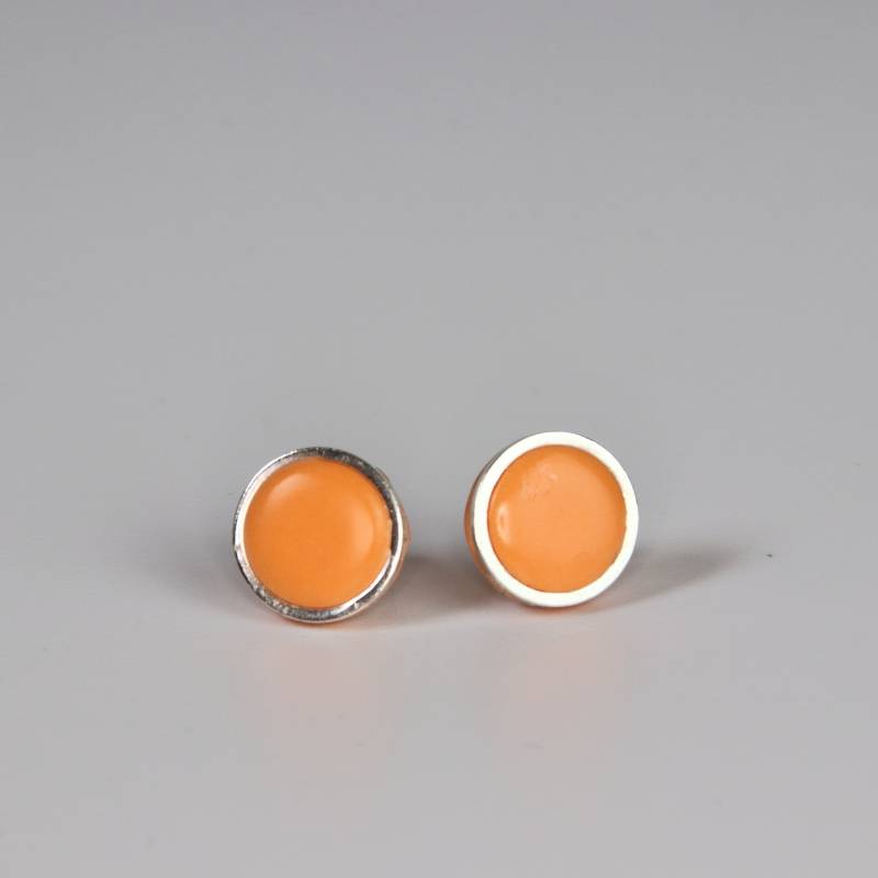 Polymer Clay Ohrstecker "Peach" von SchachtelhalmSchmuck