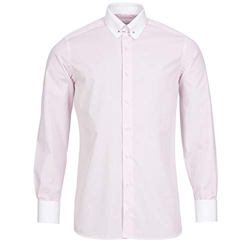 Schaeffer Hemd Modern Cut Streifen rosa Piccadilly Kragen/Pin Collar weiß, Größe: L von Schaeffer