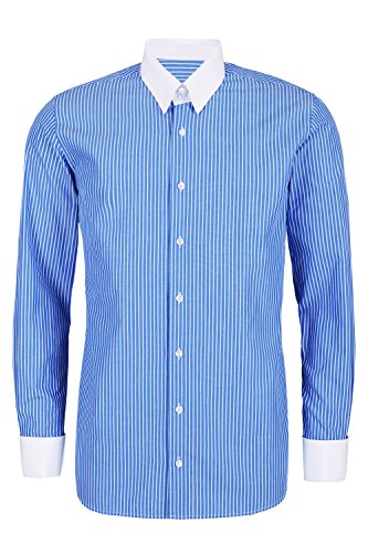 Schaeffer Hemd Regular Cut Streifen blau Tab Kragen weiß, Größe: L Schaeffer Hemd Regular Cut Streifen blau Tab Kragen weiß, Größe: L von Schaeffer