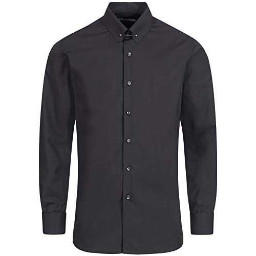 Schaeffer Schwarzes Slim Fit Hemd mit Piccadilly Kragen, Größe: XL von Schaeffer