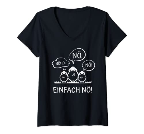 Damen Schafe - Nö, einfach Nö! Herde von Hinten schwarze Schafe T-Shirt mit V-Ausschnitt von Schaf, Schafsherde, Herde, Ärsche schaf unschaf