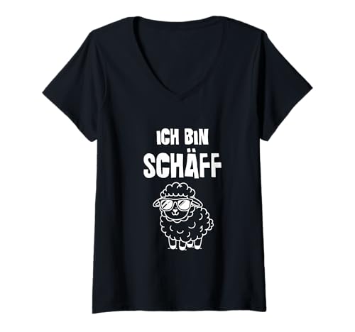 Damen Schäff Shirt Lustig Schaf Chef Boss Definition Shirt T-Shirt mit V-Ausschnitt Damen Schäff Shirt Lustig Schaf Chef Boss Definition Shirt T-Shirt mit V-Ausschnitt von Schaf Schäff Chef Lustig Geschenk