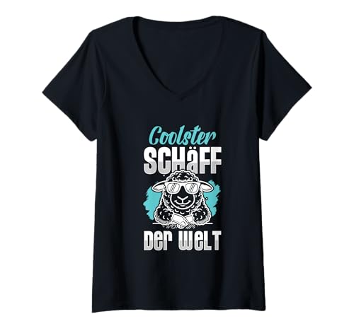 Damen Schäff Shirt Lustig Schaf Chef Boss Definition Shirt T-Shirt mit V-Ausschnitt Damen Schäff Shirt Lustig Schaf Chef Boss Definition Shirt T-Shirt mit V-Ausschnitt von Schaf Schäff Chef Lustig Geschenk