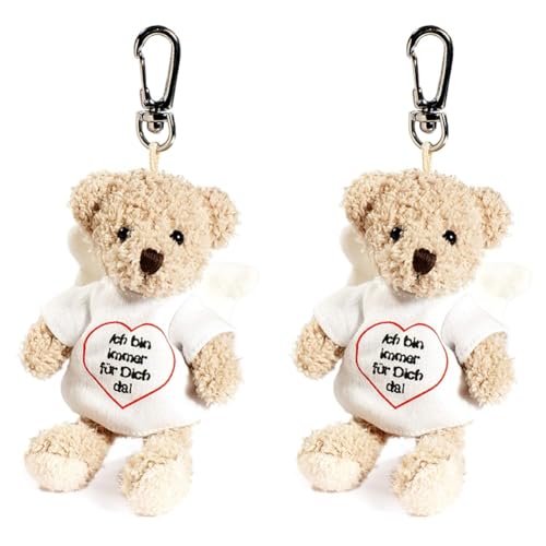 Schaffer 3197 Plüsch Schlüsselanhänger Engelbär Weiß (Packung mit 2) von Schaffer