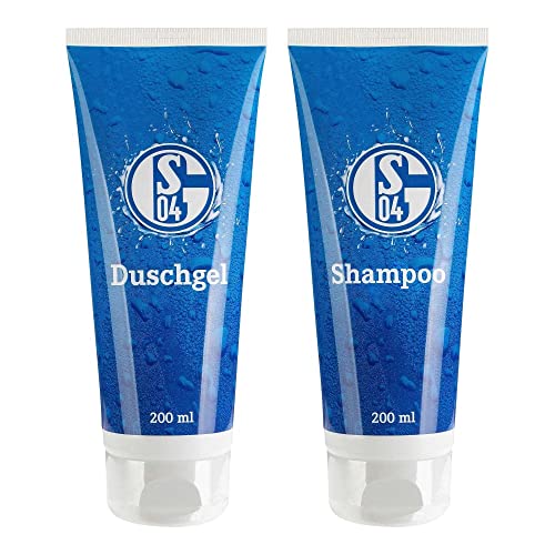 FC Schalke 04 Pflegeset 2-teilig - Duschgel und Shampoo - je 200 ml Tube S04 - Plus Lesezeichen I Love Gelsenkirchen von Schalke S04