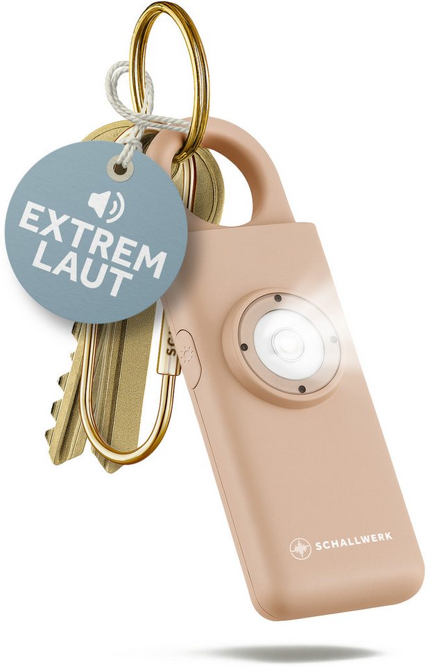 Schallwerk Taschenanhänger SCHALLWERK ® Safety+ (Persönlicher Alarm mit LED-Licht) Taschenalarm von Schallwerk
