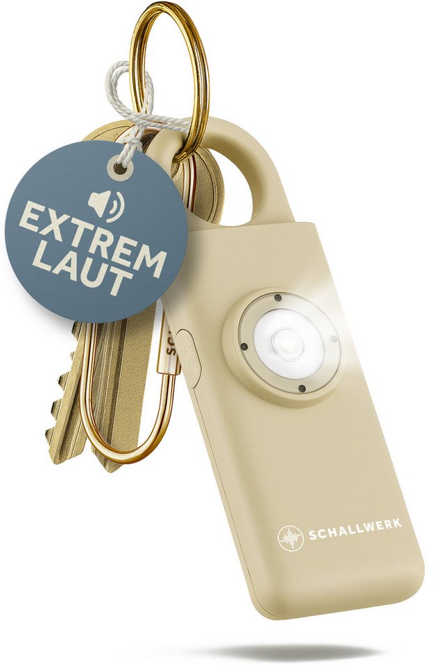 Schallwerk Taschenanhänger SCHALLWERK ® Safety+ (Persönlicher Alarm mit LED-Licht) Taschenalarm von Schallwerk