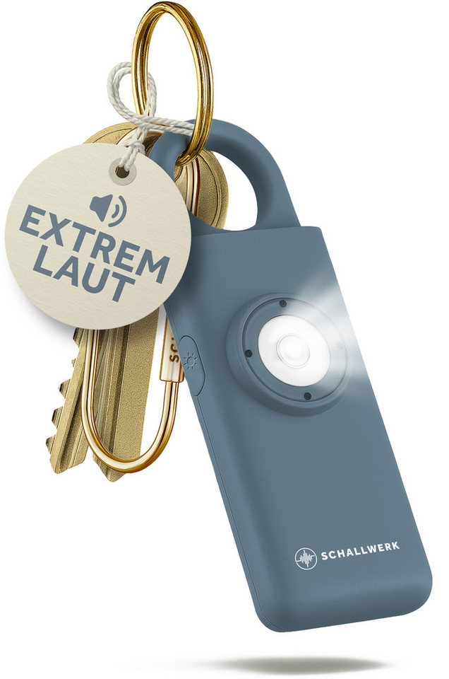 Schallwerk Taschenanhänger SCHALLWERK ® Safety+ (Persönlicher Alarm mit LED-Licht) Taschenalarm von Schallwerk