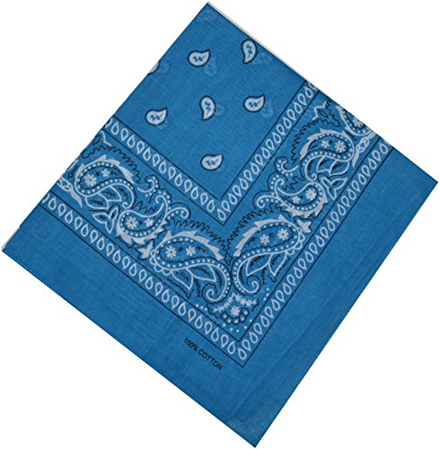 Bandana Halstuch Biker 1er 3er 6er 12er Pack Nikki Tuch Schal Paisley Kopftuch 100% Baumwolle 25 Farben (6er, Türkis) von Schals & Tücher