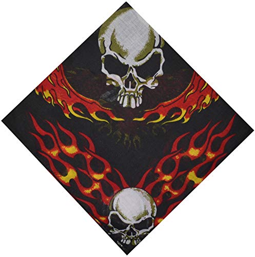 Schals & Tücher Bandana Halstuch Bikertuch Nickituch Kopftuch Baumwolle Mundschutz Piratentuch (Totenkopf 6) von Schals & Tücher