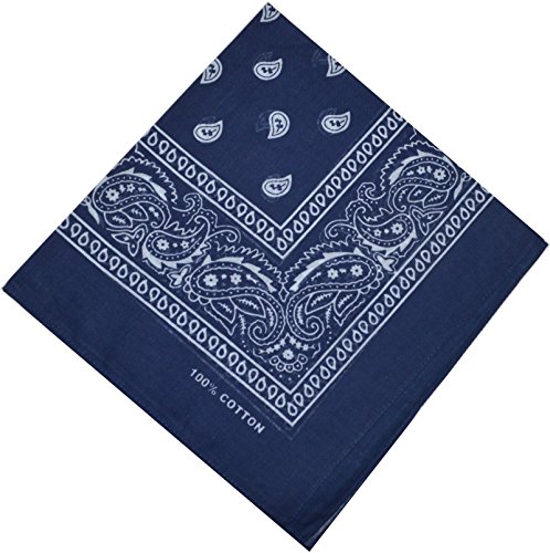 Bandana Halstuch Biker 1er 3er 6er 12er Pack Nikki Tuch Schal Paisley Kopftuch 100% Baumwolle 25 Farben (12er, Marineblau) von Schals & Tücher