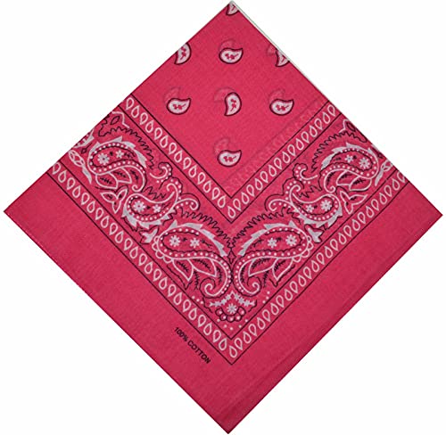 Bandana Halstuch Biker 1er 3er 6er 12er Pack Nikki Tuch Schal Paisley Kopftuch 100% Baumwolle 25 Farben (12er, Pink) von Schals & Tücher