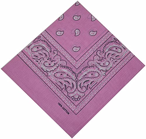 Bandana Halstuch Biker 1er 3er 6er 12er Pack Nikki Tuch Schal Paisley Kopftuch 100% Baumwolle (1er, Rosa) von Schals & Tücher