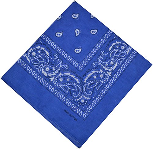 Bandana Halstuch Biker Nikki Tuch Schal Paisley Kopftuch 100% Baumwolle 25 Farben (3er, Blau) von Schals & Tücher