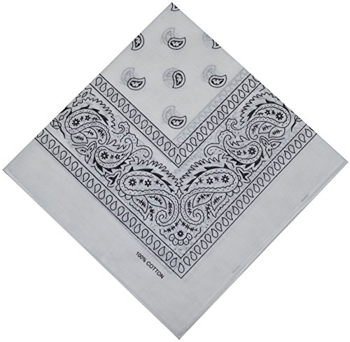 Bandana Halstuch Bikertuch Nickituch Kopftuch Baumwolle Mundschutz Piratentuch Weiß von Schals & Tücher