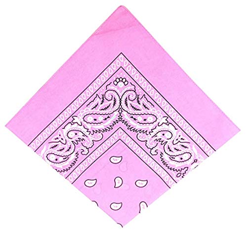 dko-24 Bandana Paisley Baumwolle Uni Tuch Halstuch Kopftuch Mundschutz Biker Motorrad Maske 2er bis 6er Set mit FREIER AUSWAHL DEUTSCHER HÄNDLER (Paisley Rosa) von Schals & Tücher