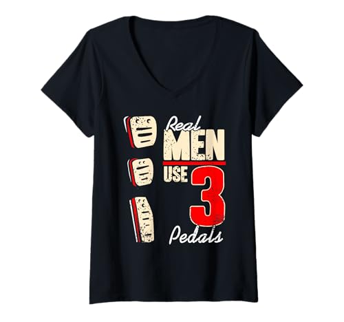 Damen Wahre Fahrer Nutzen 3 Pedale Schaltwagen Auto Humor T-Shirt mit V-Ausschnitt Damen Wahre Fahrer Nutzen 3 Pedale Schaltwagen Auto Humor T-Shirt mit V-Ausschnitt von Schaltgetriebe Fans Und Autofahrer