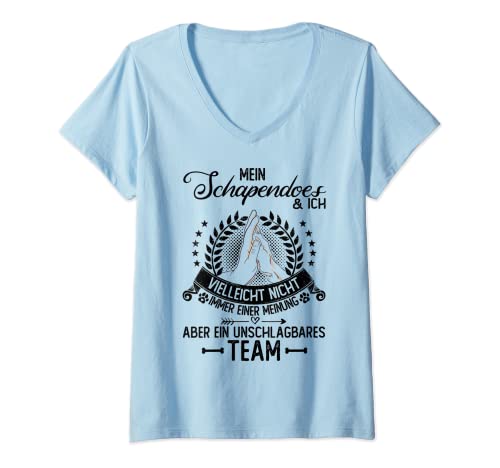 Damen Schapendoes | nicht immer einer Meinung | Hund & Hunde T-Shirt mit V-Ausschnitt von Schapendoes Geschenke & Gassi Outfit