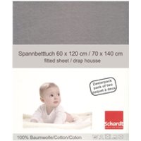 Schardt Jersey Spannbetttuch Doppelpack hellgrau 70 x 140 cm von Schardt