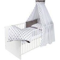 Schardt Komplettbett Classic White Big Stars grau 70 cm x 140 cm von Schardt