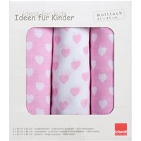 Schardt Mulltuch 3er Pack Herzchen rosa von Schardt