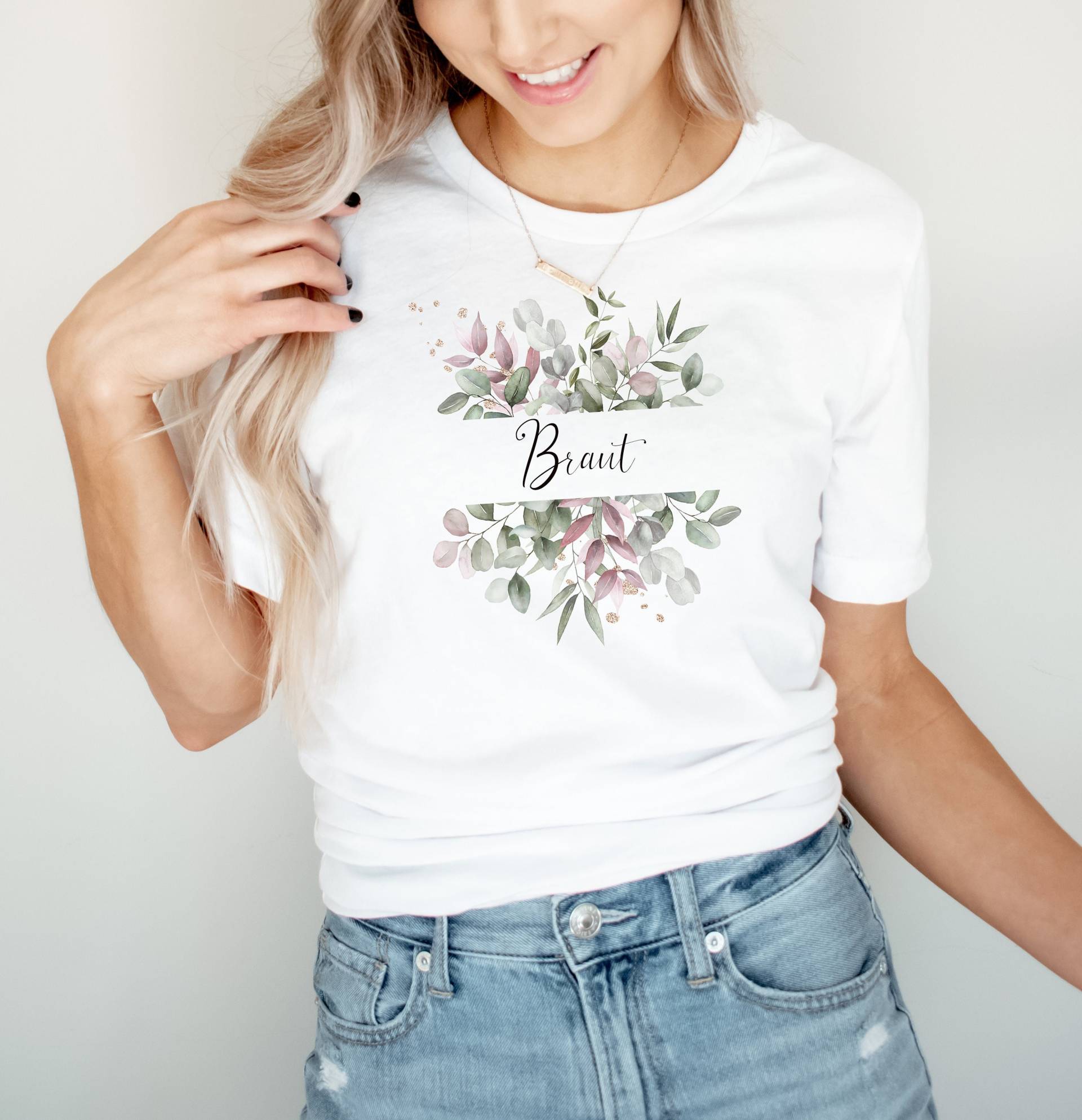 Junggesellinnenabschied Shirt Jga Braut Team/Eukalyptus Blumen Geschenk Für Die Gold Kranz Junggesellinnenabschied Shirt Jga Braut Team/Eukalyptus Blumen Geschenk Für Die Gold Kranz von SchatzGeschenke