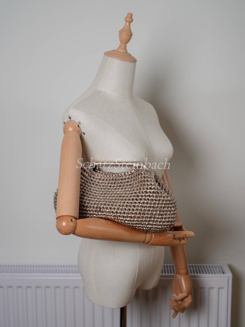 Auf Lager Retro Gatsby Style Handgewebte Kupfer Bast Häkeln Verschluss Handtasche - Handgemachte Clutch + Riemen von SchatzSteinbach