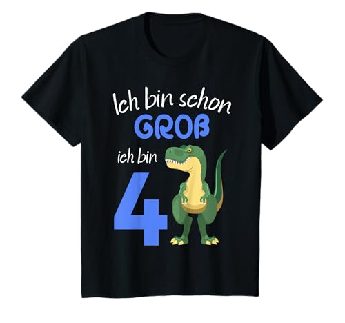 Dinosaurier, 4. Geburtstag, 4 Jahr, Dino, Kinder, Jungen T-Shirt von Schaue meine anderen Kinder Angebote an