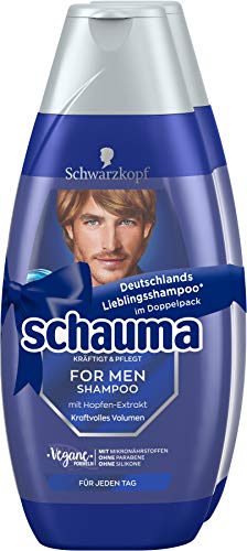 Schauma Schwarzkopf Shampoo FOR MEN Herren für kraftvolles Volumen, 2er Pack (2 x 400ml) von Schauma