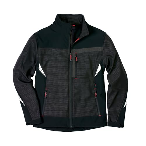 Scheibler Arbeitsjacke Herren Softshelljacke, Jacke Herren Übergangsjacke winddicht, wasserabweisende Outdoor-Jacken für Herren, Herbstjacke Herren mit Fleece-Innenseite, Schwarz/Anthrazit von Scheibler