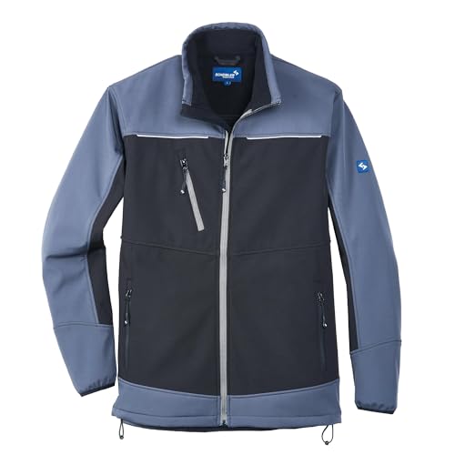 Scheibler Arbeitsjacke Herren Softshelljacke, Jacke Herren Übergangsjacke winddicht, wasserabweisende Outdoor-Jacken für Herren, Herbstjacke Herren mit Fleece-Innenseite, Schwarz/Anthrazit von Scheibler