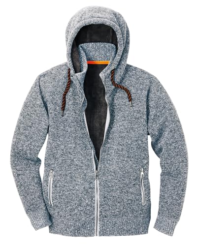 Scheibler Arbeitsjacke Herren Winter - Gefütterte Arbeitskleidung Männer - Workwear Herren Strickjacke mit Reißverschluss - Grau/Schwarz-Meliert von Scheibler