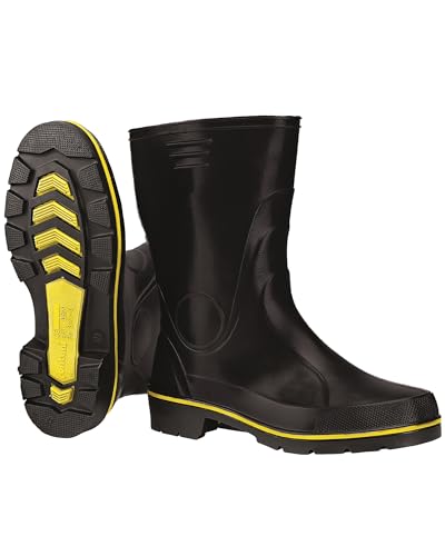 Scheibler Gummistiefel - Nitril-Stiefel halbhoch wasserdicht - Regenstiefel aus Nitril - Rain Boots mit rutschfester Sohle und Kälteschutz - Gummi-Stiefeletten - schwarz von Scheibler
