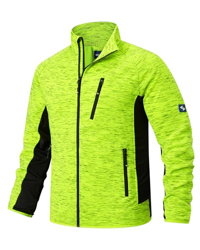Scheibler Herren Leichte Sportjacke Stehkragen Hooded Jacket Kapuzenjacke Männer Sweatjacke Warm Übergangsjacke Outdoor Arbeitsjacke für Wandern Laufen Freizeit M (Gelb/Schwarz-meliert/Schwarz) von Scheibler
